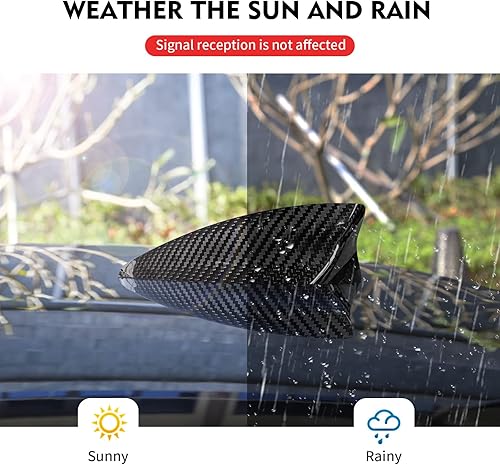 Miniatura 4 de BLAKAYA Compatible con cubierta de antena, cubierta de aleta de tiburón, cubierta de fibra de carbono, antena de techo automotriz para Camaro