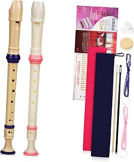 CLISPEED 2 Piezas Punta De Agudos Grabadoras Azul Instrumento Grabador Para Flauta Dulce Soprano Instrumentos De Flauta Dulce Rosa Llave Instrumentos Musicales Para El Plastico