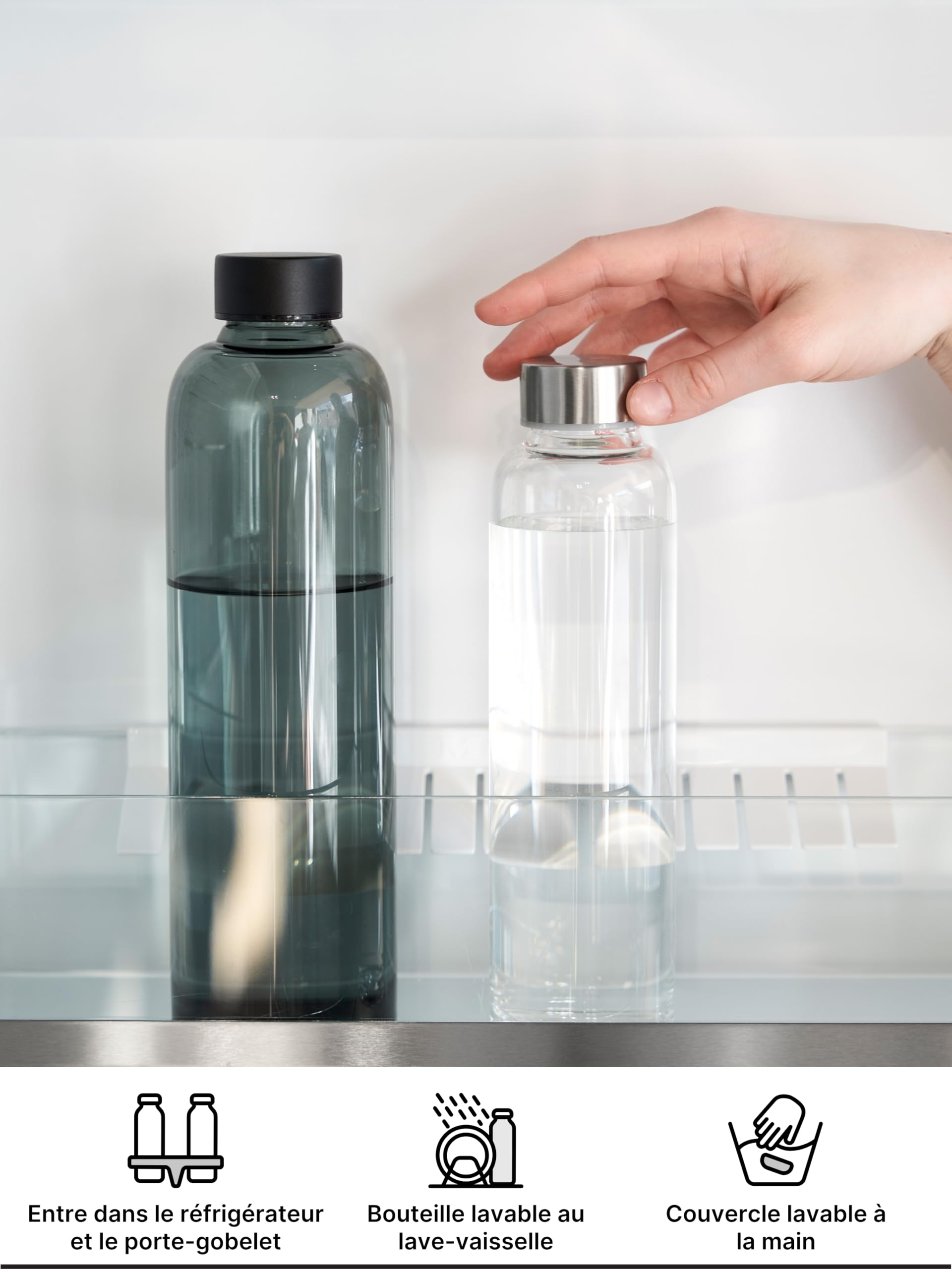 Spottle Bouteille Verre Borosilicate 550 Ml Avec Housse