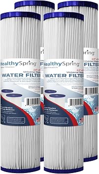 High-Performance 5 Micron 20x2.5 Whole House Pleated Sediment Filter Cartridge for Well Water Filter Replacement Compatible with ECP5-20, Made in USA, 4 Pack