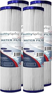 High-Performance 5 Micron 20x2.5 Whole House Pleated Sediment Filter Cartridge for Well Water Filter Replacement Compatible with ECP5-20, Made in USA, 4 Pack