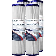 High-Performance 5 Micron 20x2.5 Whole House Pleated Sediment Filter Cartridge for Well Water Filter Replacement Compatible with ECP5-20, Made in USA, 4 Pack