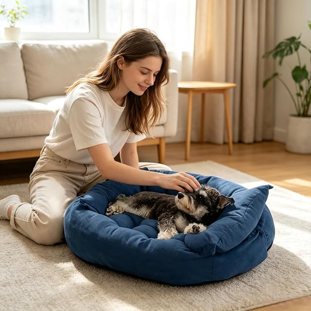 Foto 2 de 7 de PETCUTE Ortopédica Camas Perro Grande,Multifuncional Cama para Perros,Colchoneta Perro Antideslizante,Cama…