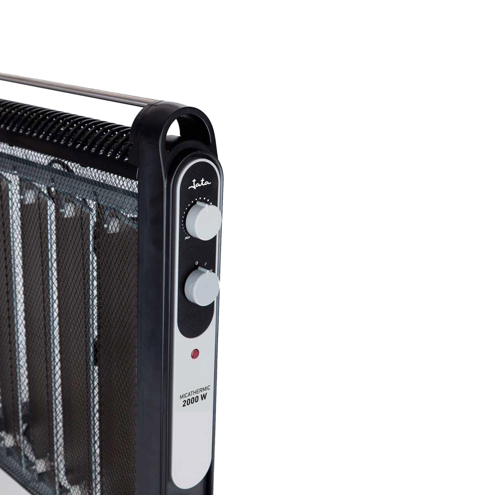 JATA RD227N - Radiador de Mica 2000W con Termostato Ajustable y 2 Potencias – Calefactor Bajo Consumo, Asa de Transporte, Antivuelco y Sistema Contra Sobrecalentamiento – Rápido y Silencioso