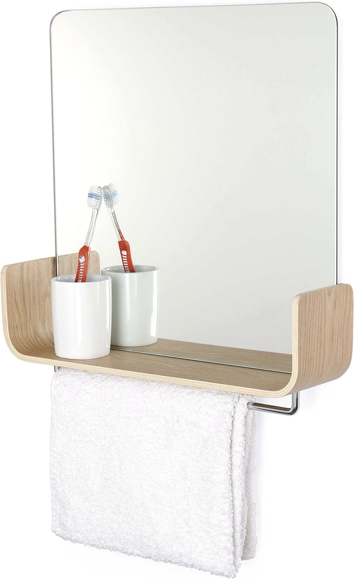 Universal Expert 8004 – Mirror with Shelf, Steel/Wood, 40 x 10 x 40 cm