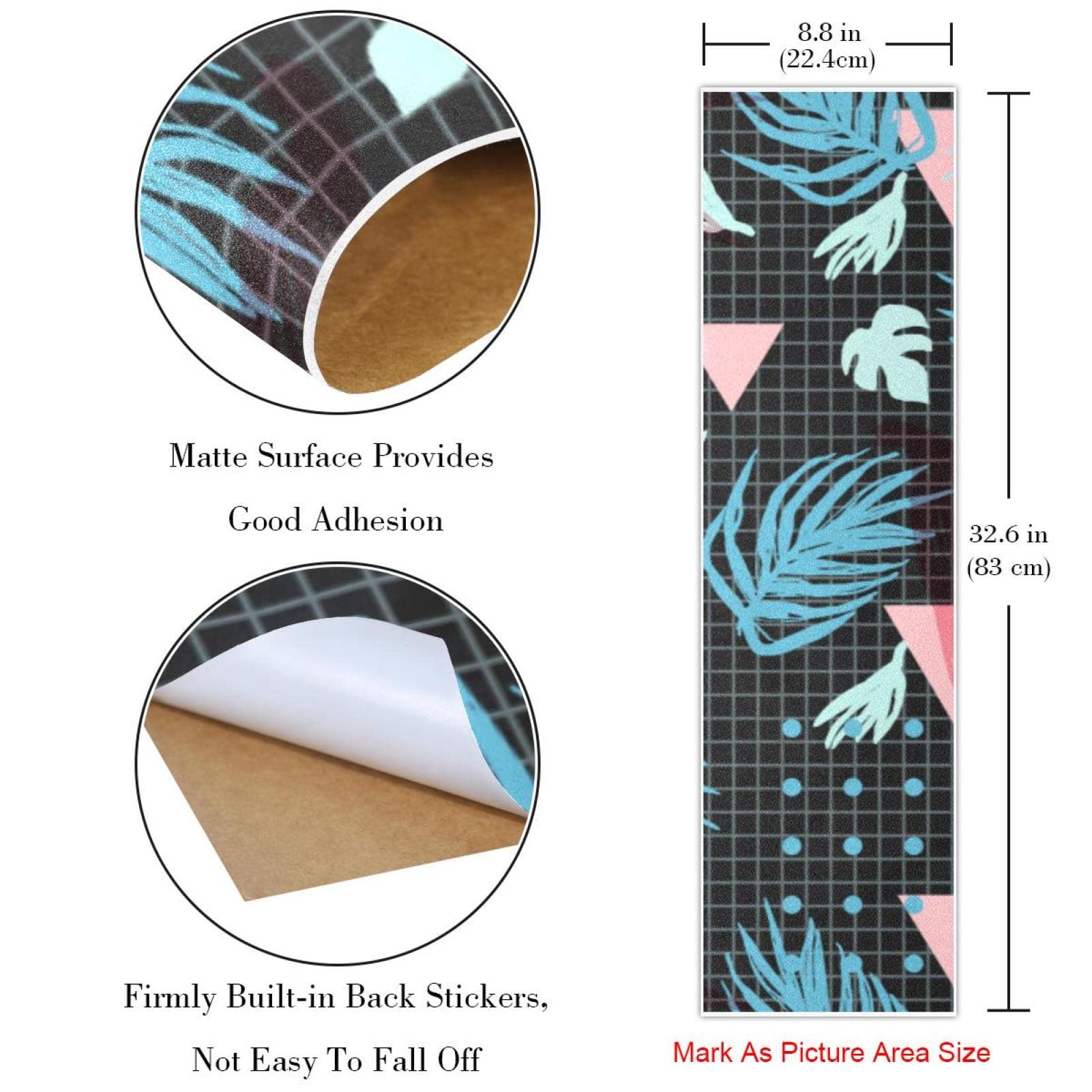 Graphics and Leaves Lot de 2 feuilles de papier abrasif pour planche de skateboard et longboard
