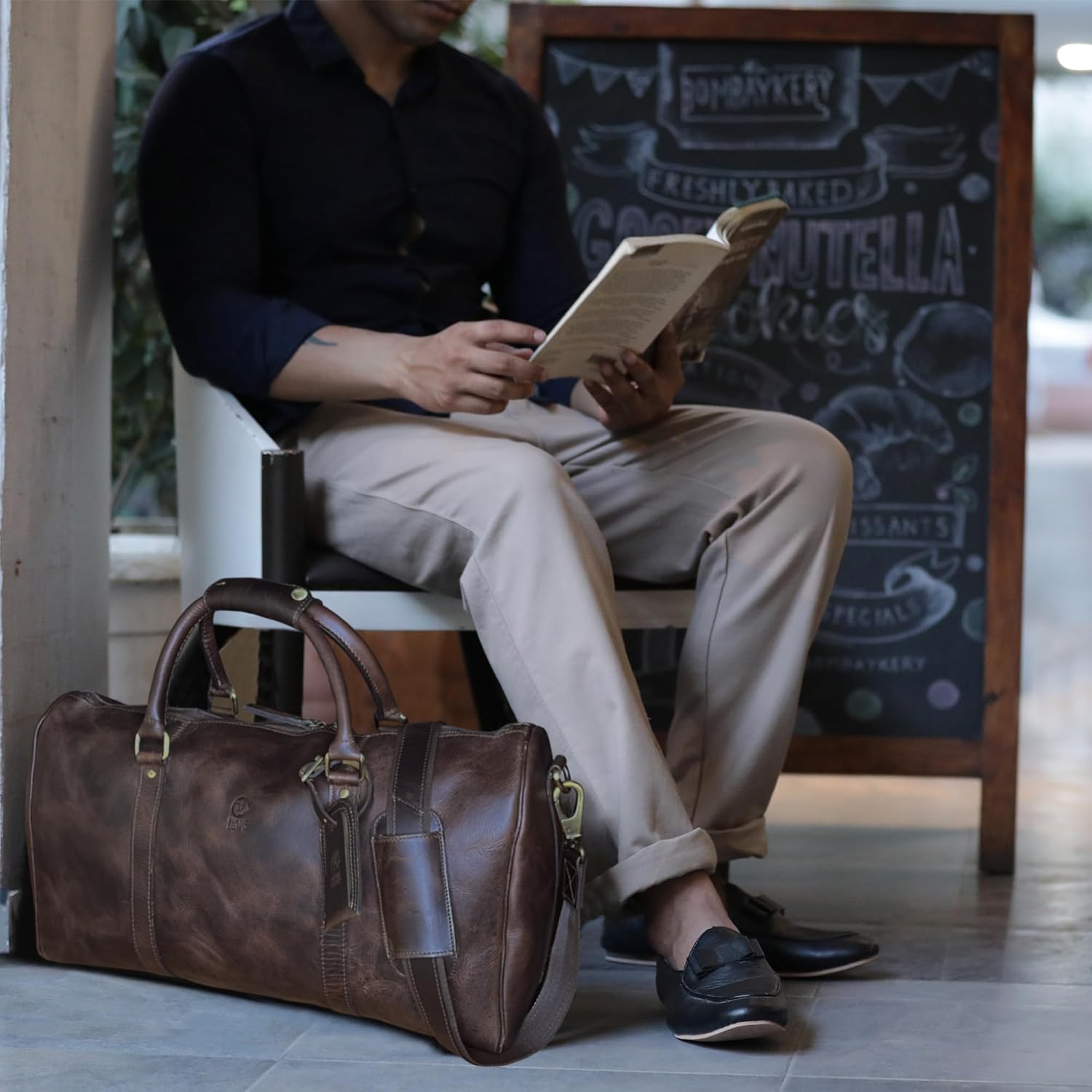 Leather Duffle Bag for Men - Full Grain Leather Travel Bag - TSA Approved Carry On Weekender Overnight Duffel Bag (20 inch) - Image 2