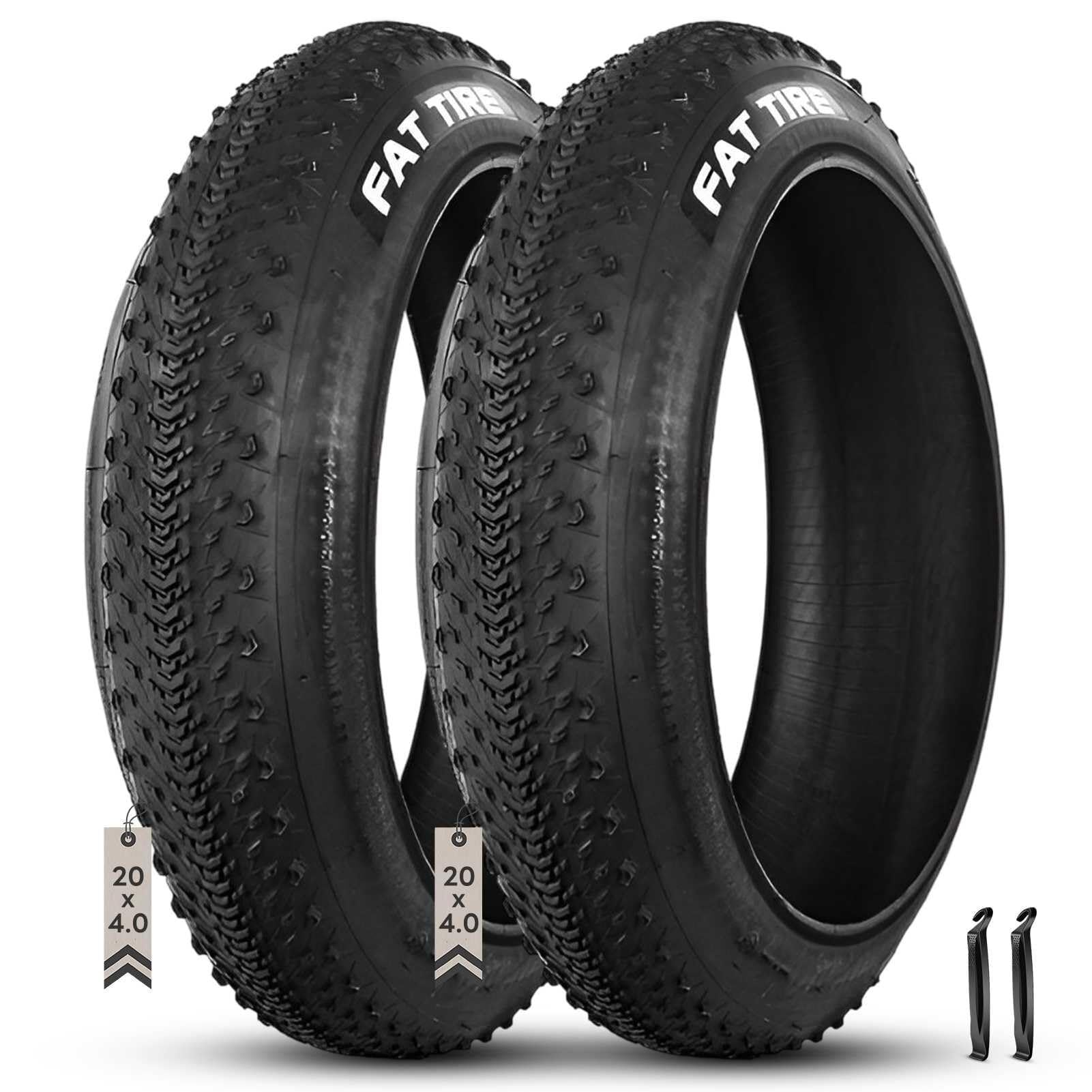 2pcs 20x4.0 Pneumatici, 20x4.0 Antiforatura per Bicicletta Elettrica, Pneumatici Grassi Tutti Terreni in Gomma Resistente, MTB Spiaggia Fuoristrada, 30PSI