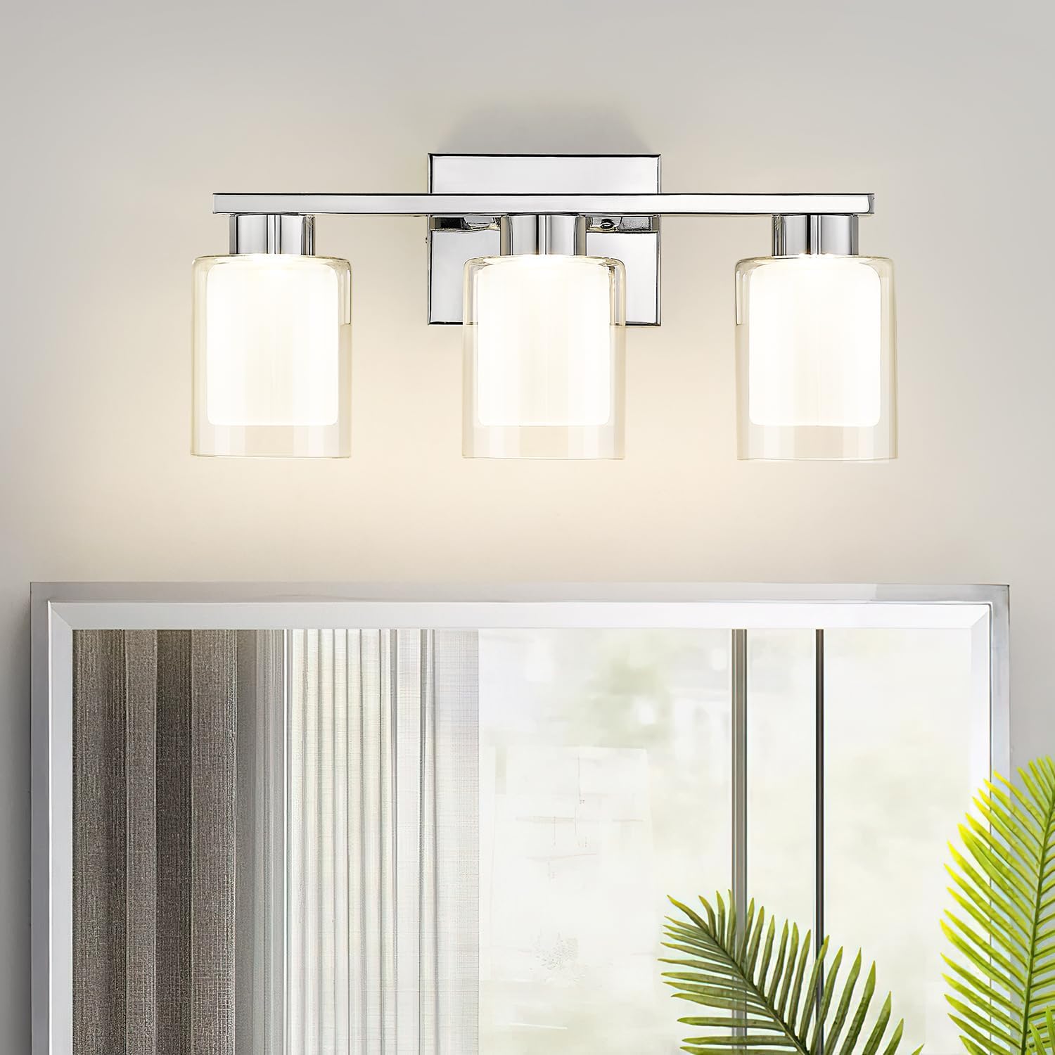 kudos LED Vanity Lights for Bathroom, Modern Chrome Bathroom Light