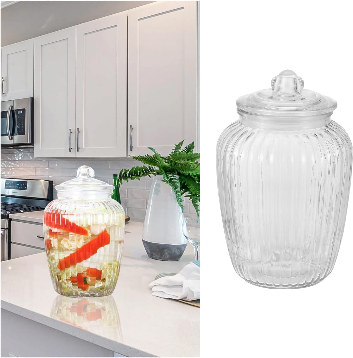 Large 2200ml Glass Sealing Container Jar with Airtight Lid, Food Storage Canister for Honey, Pickles, and Kitchen Organization
