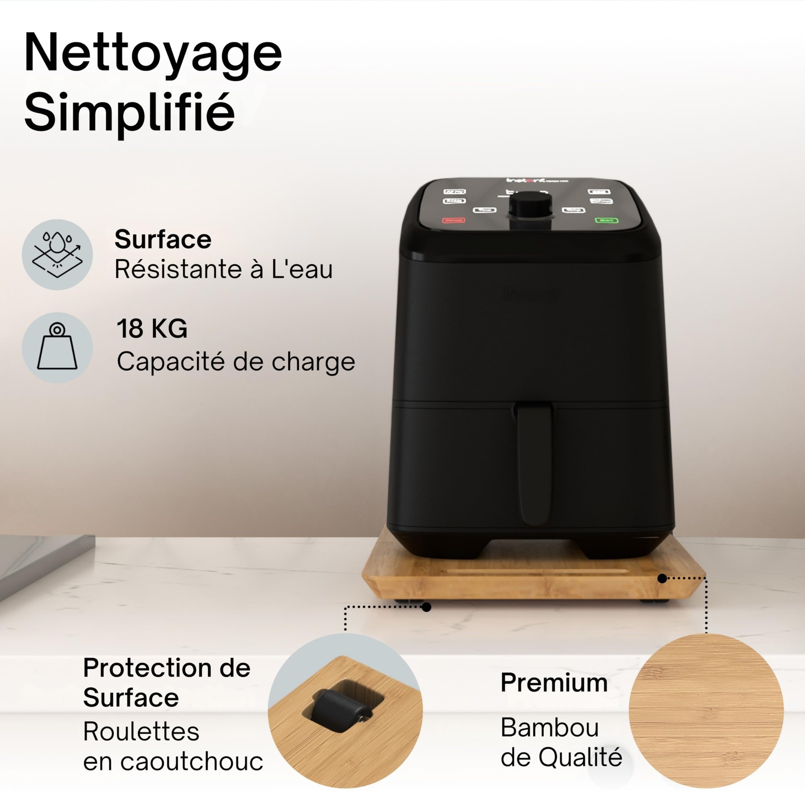 Ibyx Plateau Coulissant en Bambou, Moyen Format Long, Naturel