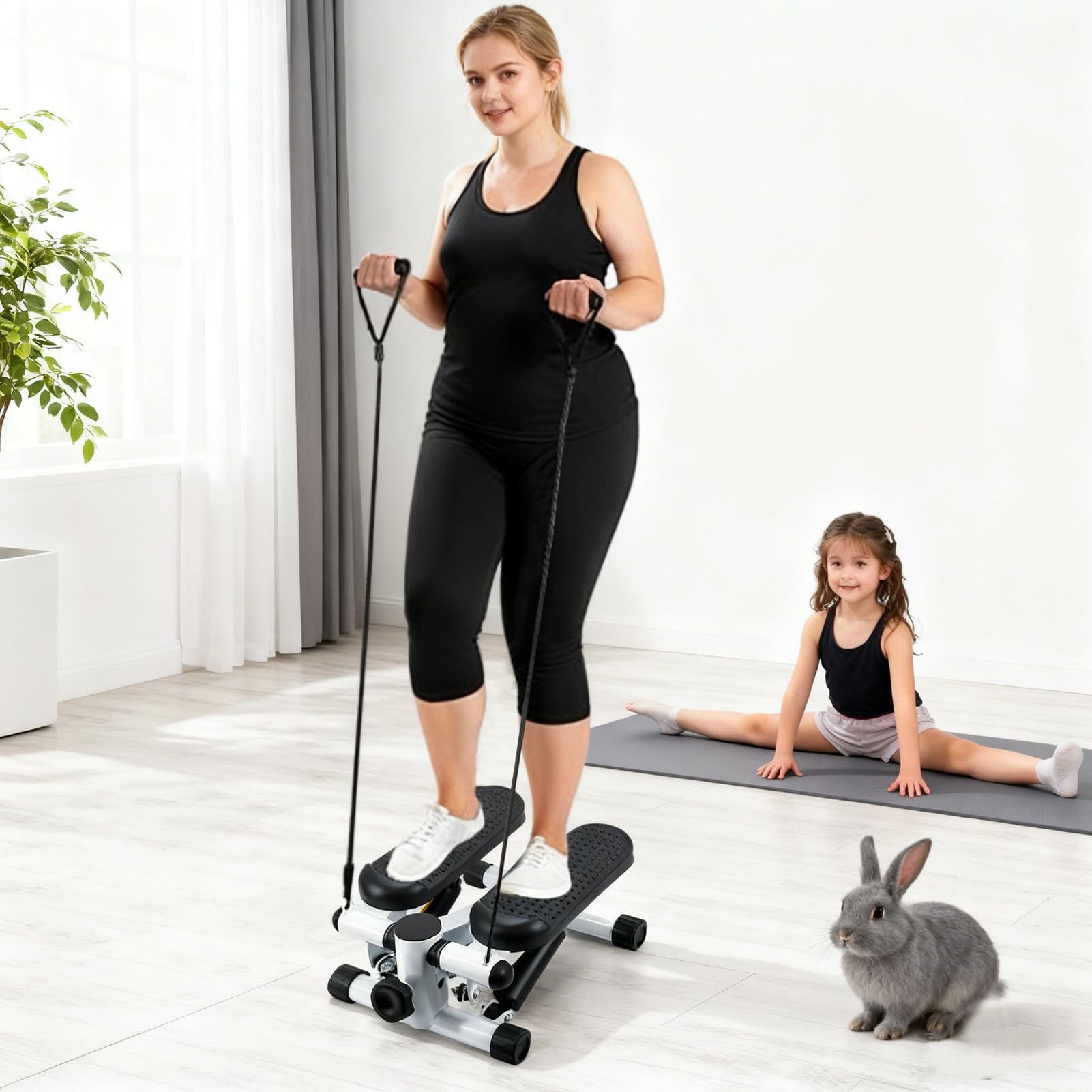 Stepper per Scale Stepper da Cammino con Bande Elastiche | Macchina per Allenamento Completo del Corpo Per Palestra Casa Ufficio Viaggio Fitness Indoor