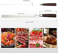 Vista 4 de imarku Cuchillo de Brisket, Cuchillo de Trinchar y Cortar Ultra Afilado de 12 Pulgadas para Brisket, BBQ, Pavo, Jamón, Costillas y Carne Asada, Hoja