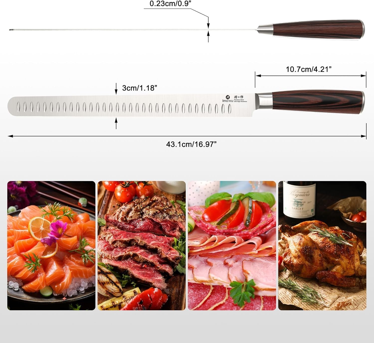 imarku Brisket Knife - 12 Inch, Japanese High Carbon Stainless Steel — Amazon image 4