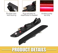 Vista 5 de AR3Z-15A201-A - Luz de señalización lateral LED para Ford Mustang Lente negra Luz LED roja 1 par