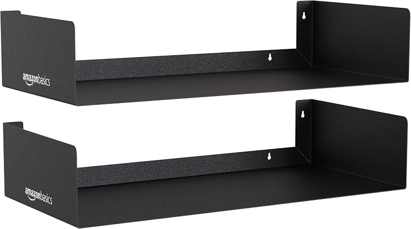 amazon basics Heavy Duty Wall Mounted Metal Bookshelf (Pack of 2)