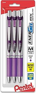 Pentel EnerGel XM BL77 - Retractable Liquid Gel Ink Pen - 0.7mm - 54% Recycled - Purple - Pack of 3