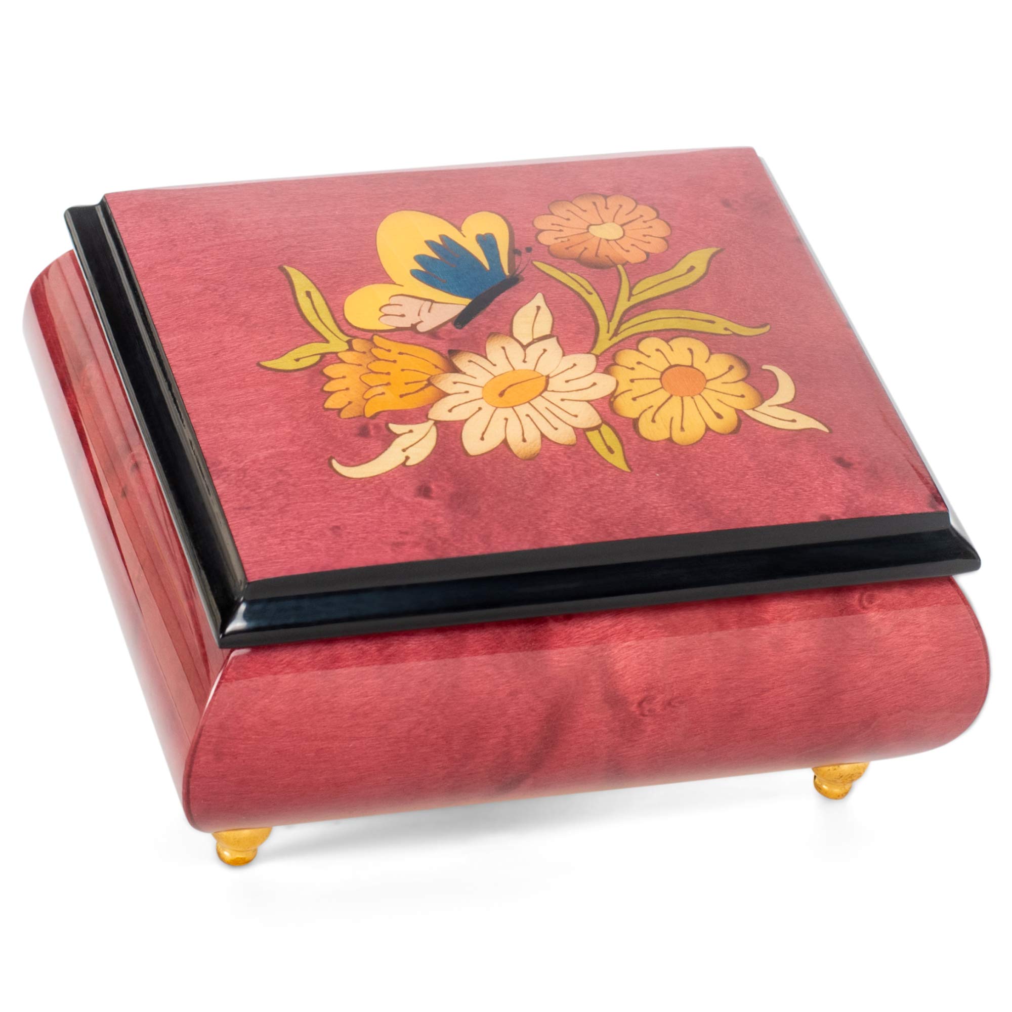 Haelo Boîte à musique en bois Motif papillon 5x4 Fur Elise