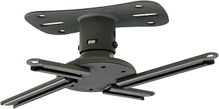 Kanto P101 Universal Projector Ceiling Mount - Adjustable 9-12" Extension, 360° Swivel & 20° Tilt, Solid Steel, Black