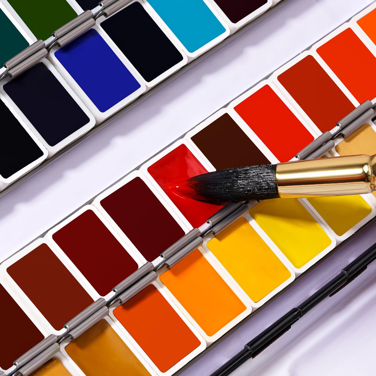 Paul Rubens Künstler-Aquarellfarben-Set, 48 lebendige Farben in tragbarer Box, hohe Transparenz, hervorragende Lichtechtheit, perfektes professionelles Reise-Aquarell-Set für Künstler