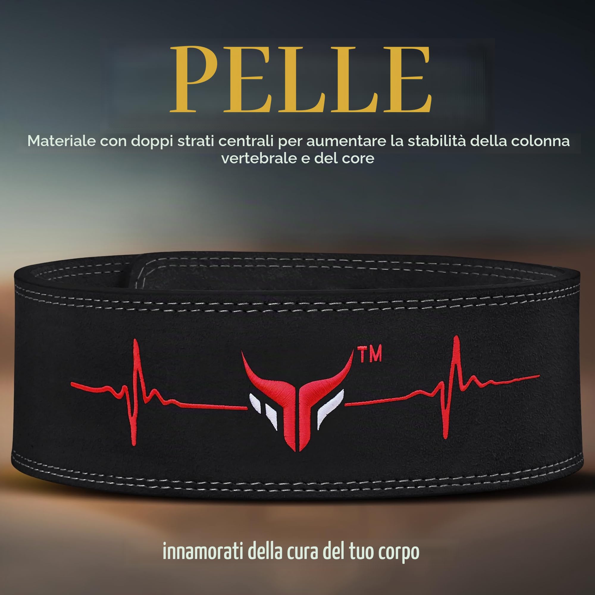 Mytra Fusion cintura powerlifting with Lever Buckle cintura palestra uomo e Donna 4" di larghezza vera pelle cintura palestra per palestra, allenamento, fitness e allenamento