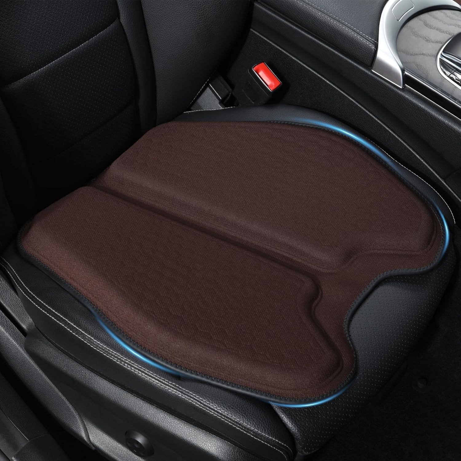 Soft Thin Gel Seat Cushion for Car Seat, Office Chair, Wheelchair, Stadium - Non-Slip Car Seat Cushions with 1 Inch Gel - Sciatica & Tailbone Pain Relief (Dark Gray)