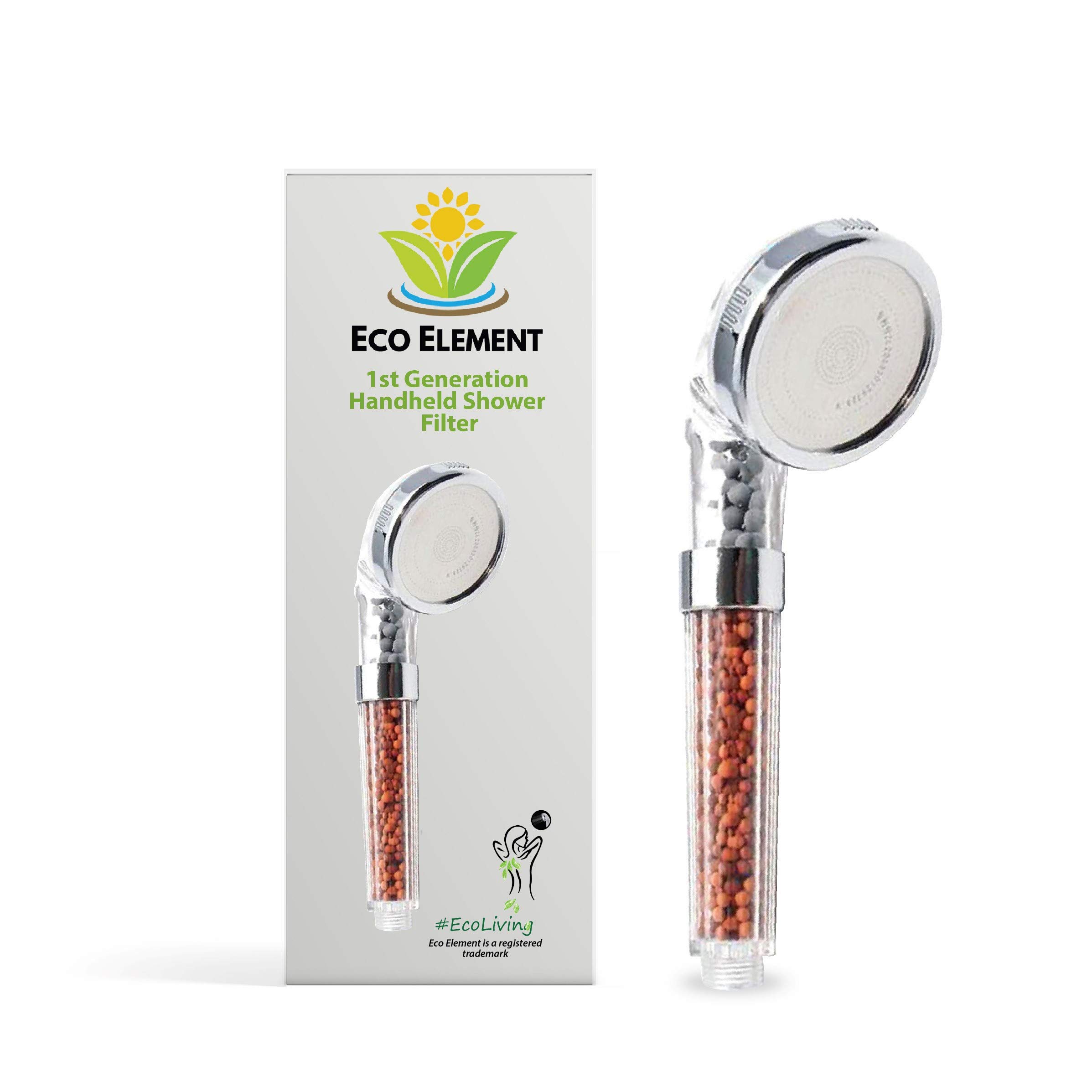 1st Gen High-Pressure Massaging Shower Head Filter. Removes All Harmful Bacteria, Chlorine, Heavy Metals and Hard Ions (100% Recyclable)