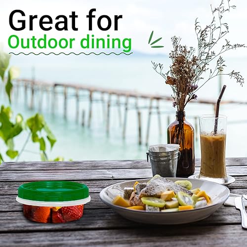 Miniatura 3 de Verde - 8 onzas - 12 unidades Contenedores herméticos con tapas, tapa de bloqueo giratorio, almacenamiento de alimentos transparente para