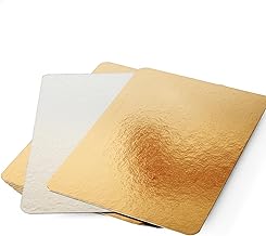 BALSAT Paletinas Cartón Reversibles Plata/Oro 15x21, 20x21 y 25x21 cm – Presentación de Embutidos, Salmón y Alimentos – Rígidas para Bolsa Alimentaria y Envasado al Vacío – Pack 100 Unidades (15x21)