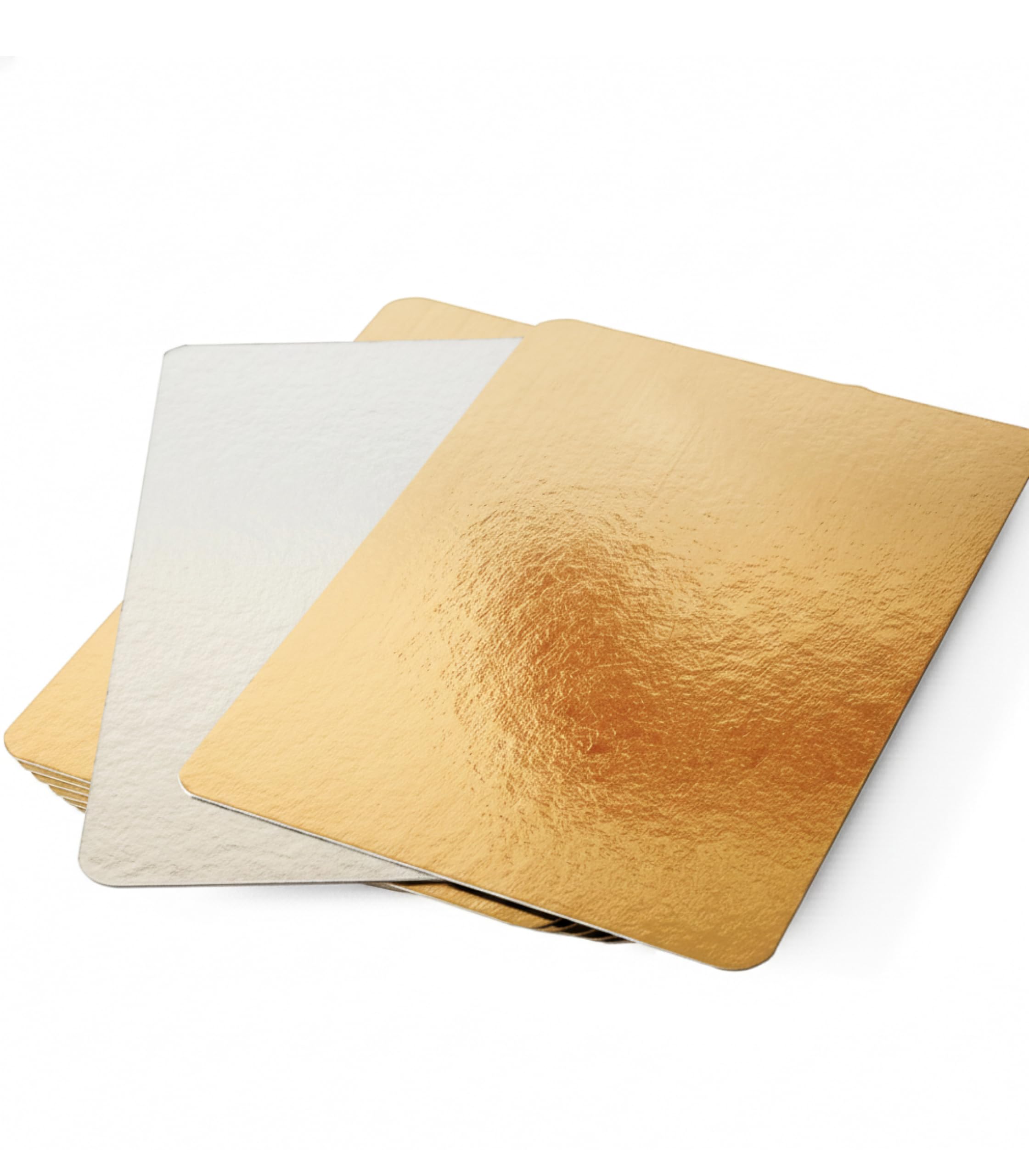 BALSAT Paletinas Cartón Reversibles Plata/Oro 15x21, 20x21 y 25x21 cm – Presentación de Embutidos, Salmón y Alimentos – Rígidas para Bolsa Alimentaria y Envasado al Vacío – Pack 100 Unidades (15x21)