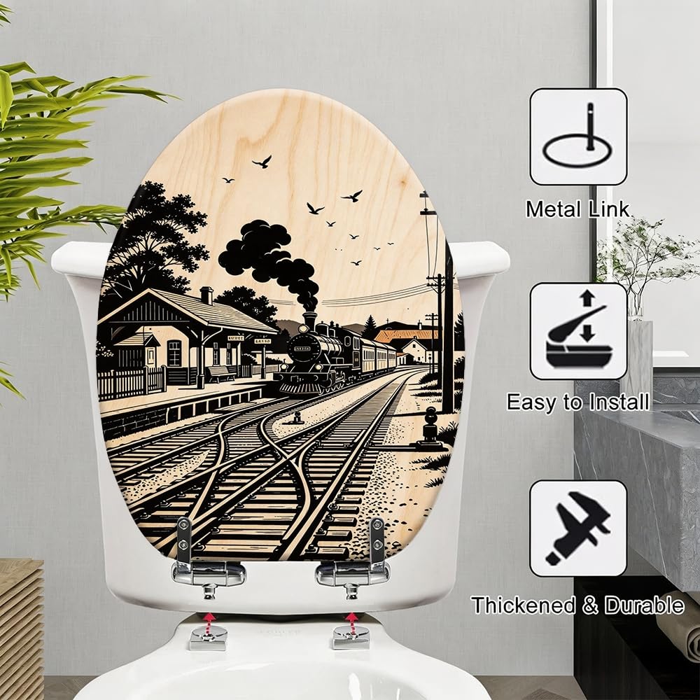 Toilet Seat A12, Standard Fit for Home Bathroom Use