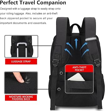 MAXTOP Deep Storage Laptop Backpack Business Anti-theft Backpacks[Water Resistant] College Computer Bookbag Fits 15 Inch Laptop Black