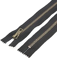 Vista 5 de Leekayer 3# Cremalleras de metal negro 9 pulgadas cierre 9.1 in cremallera de latón para coser jeans artesanías bolsa bolsillo paquete de 6