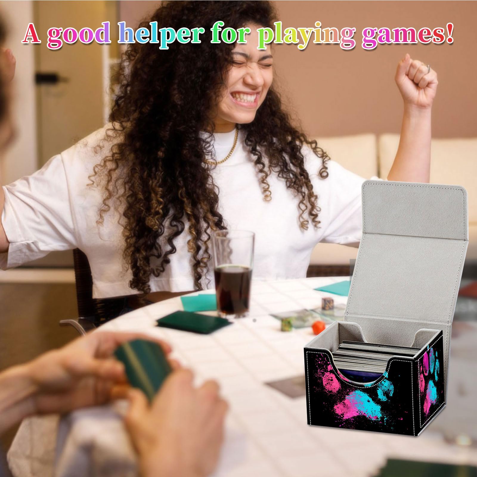Amazon.com: Qindaiwen Card Deck Box for MTG, Fits 100+ Single Sleeved Cards,  PU Leather Trading Card Storage Box for TCG, CCG, MTG Cards, Strong Magnet  Magic Gathering Deck Box, Colorful Dog'S Paw :