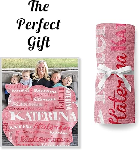 Miniatura 23 de Mantas personalizadas con nombre para niños, mantas de bebé personalizadas para niños y niñas, manta de nombre personalizada súper suave para niños