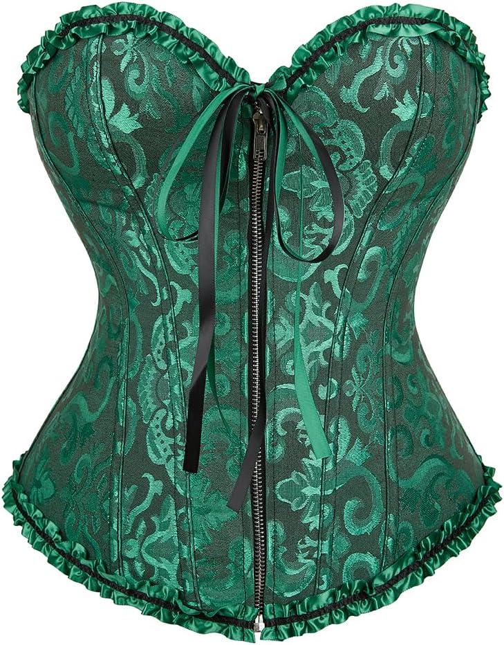Lace Up Corsets for Women, Sexy Corset Lingerie for Women,Front Zipper Corset Top for Women