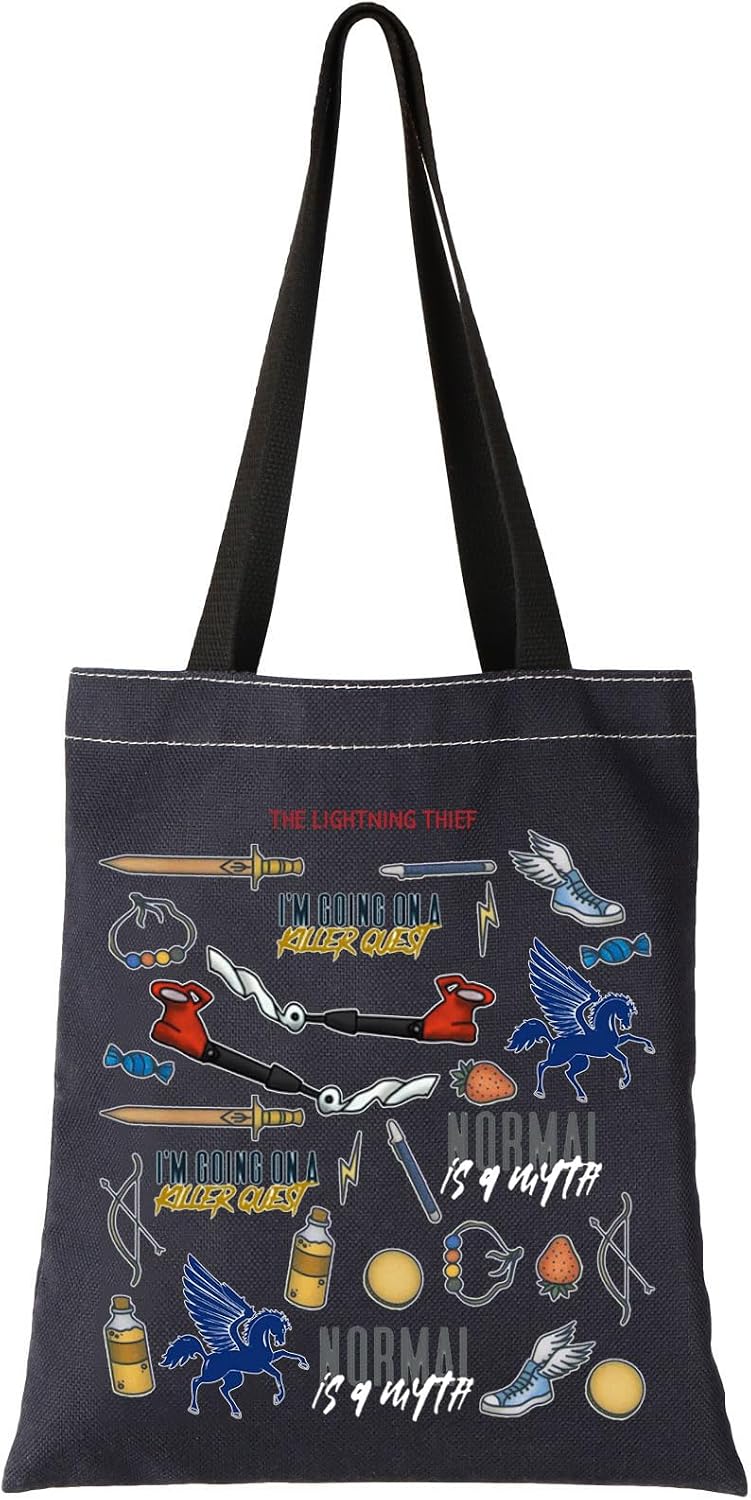 G2TUP Percy Movie Inspired Tote Bag Book Lover Tote Bag I’m Going On A Killer Quest Percy Fans Gift