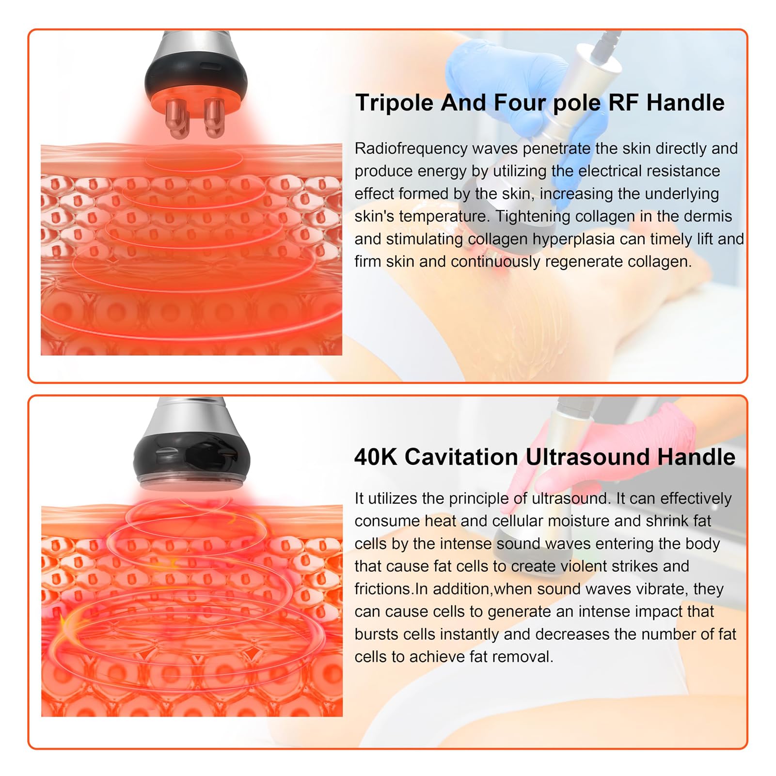 40K MáQuina De Adelgazamiento Masajeador,3 en 1 AnticelulíTico Masajeador,Cuerpo Conformado Adelgazamiento MáQuina, Facial Levantamiento,Radiofrecuencia Corporal Facial En Casa