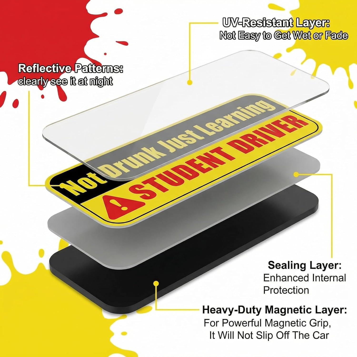 3 Pack Student Driver Magnet for Car - Teen New Driver Magnet for Car image 5