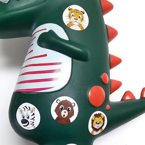 Miniatura 3 de 500 calcomanías redondas de animales lindos en rollo de animales de dibujos animados para niños, suministros escolares, calcomanías de entrenamiento