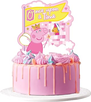 الكنوز الموهوبة 1 Princess Peppa Pig Cake Topper - زخرفة كعكة Peppa Pig المرخصة رسميًا - مستلزمات حفلات عيد ميلاد Peppa Pig - مستلزمات حزب Peppa Pig - زينة حزب Peppa Pig