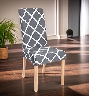 Weavers Villa Elastic Chair Cover Stretch Removable Washable Short Dining Chair Cover Protector Seat Slipcover (Pack of 1, Price In India