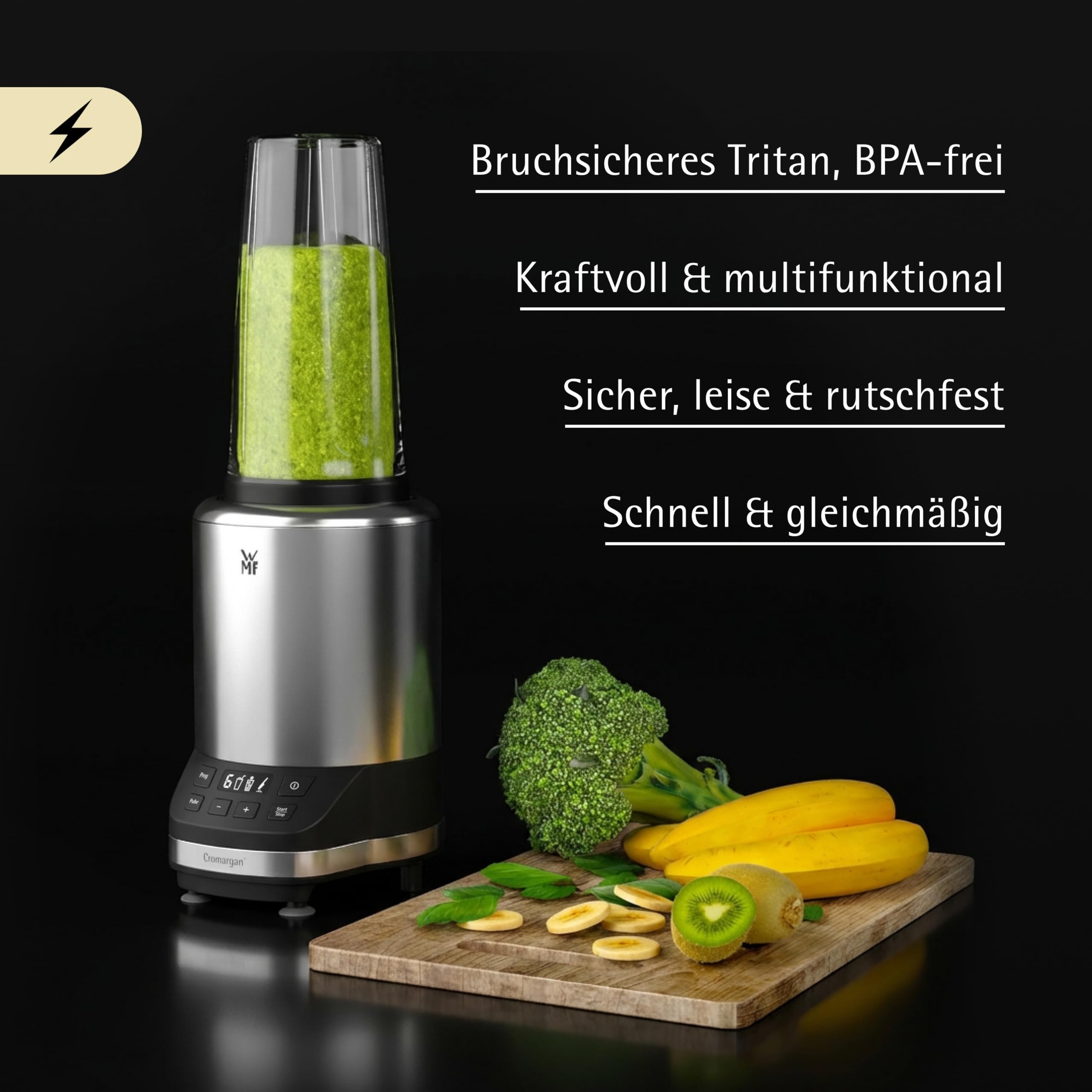 WMF Kult Pro Multifunktionsmixer Hochleistungsmixer, 30.000 U/min, Smoothie Maker, Standmixer, Ice-Crush Funktion, 4 Mixbehälter inkl. ToGo-Verschluss