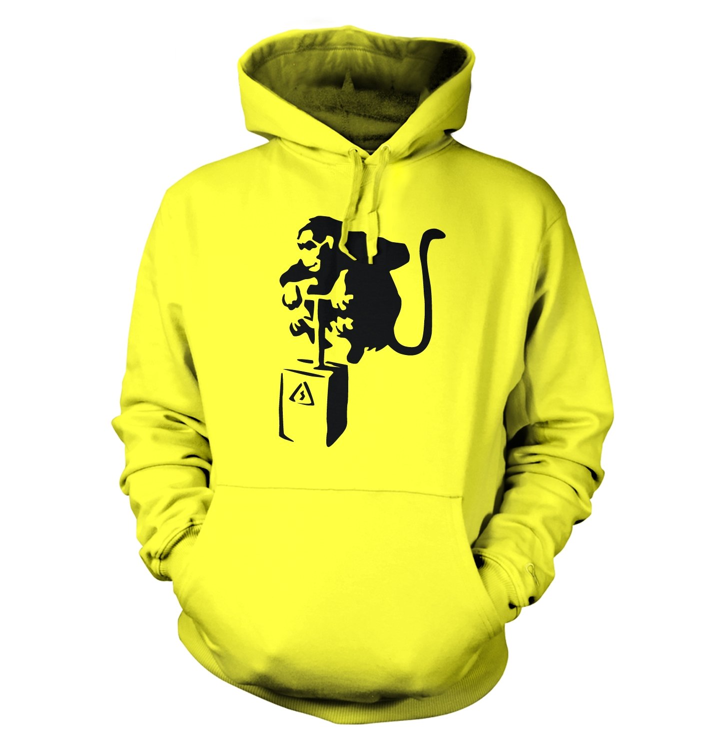 Banksy By Big Mouth Men's Yellow Banksy Detonator Monkey Hoodie - Sun Medium (36")
