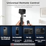 SmallRig 59" Selfie Stick Tripod with Remote & Phone Clamp, Extendable Tripod Stand for DJI Osmo Action 6/5 Pro/4, for GoPro Hero 13/12/11, for Insta360 X5/X4, for iPhone 16/15/14, for Android - 5464