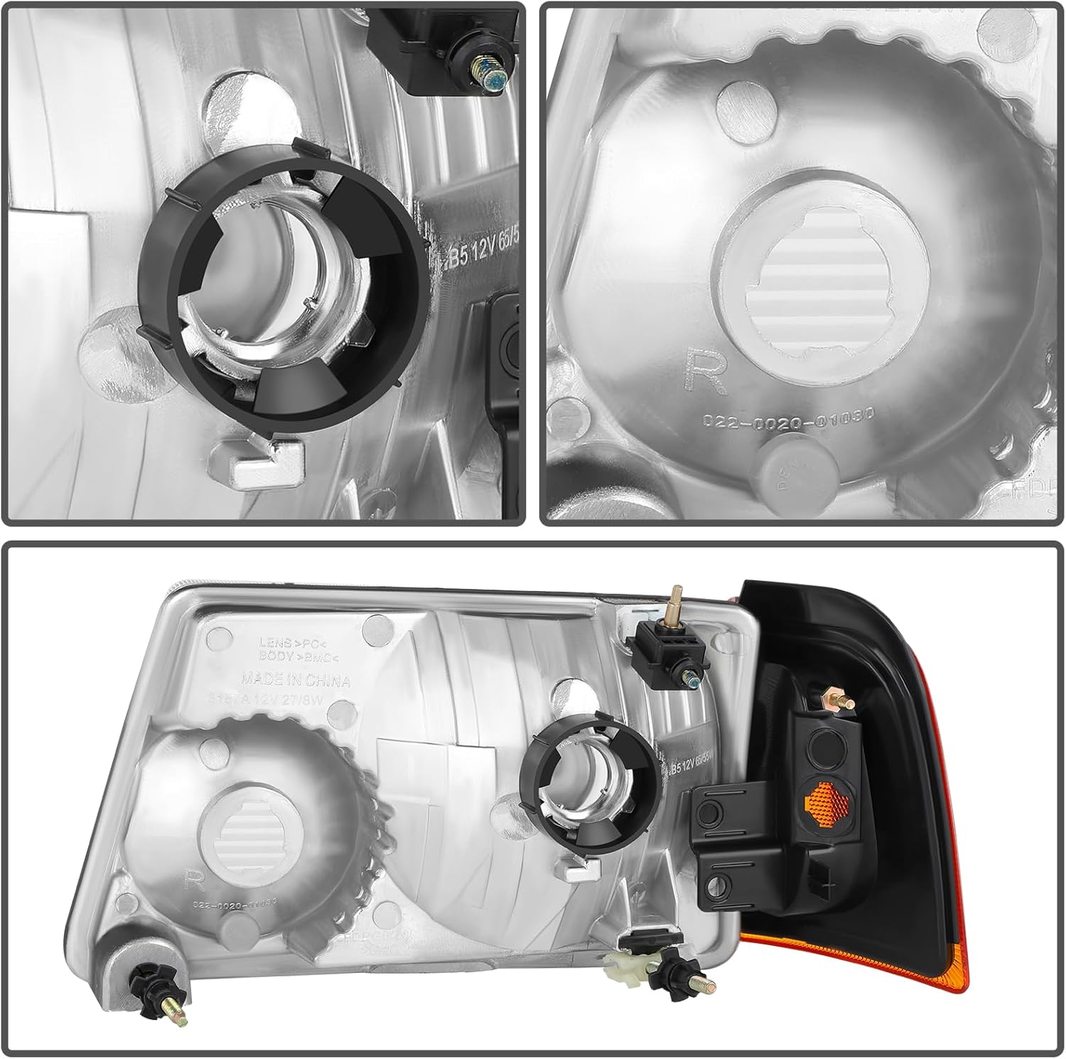 OCPTY Headlight Assembly Pair Replacement for ford for Ranger 2001-2011 Bulbs Not Included