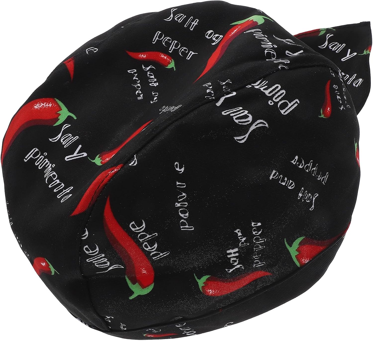 Chef Hat and Kitchen Cap Unisex Chili Pattern Food Service Working Hat for Restaurant Cooking Staff