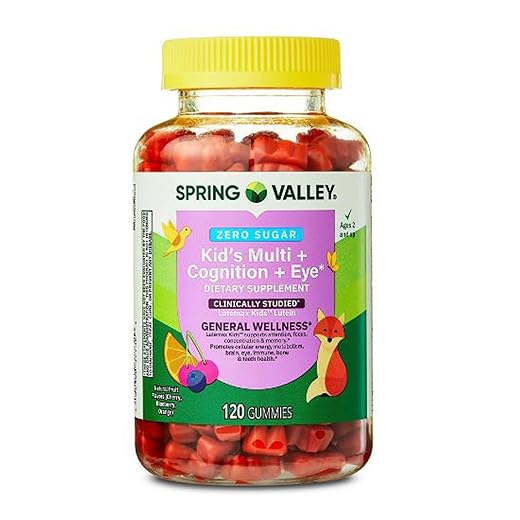 H4U Spring Valley Zero Sugar Kid’s Multi + Cognition + Eye Gummy, Natural Fruit Flavors, 120 Count