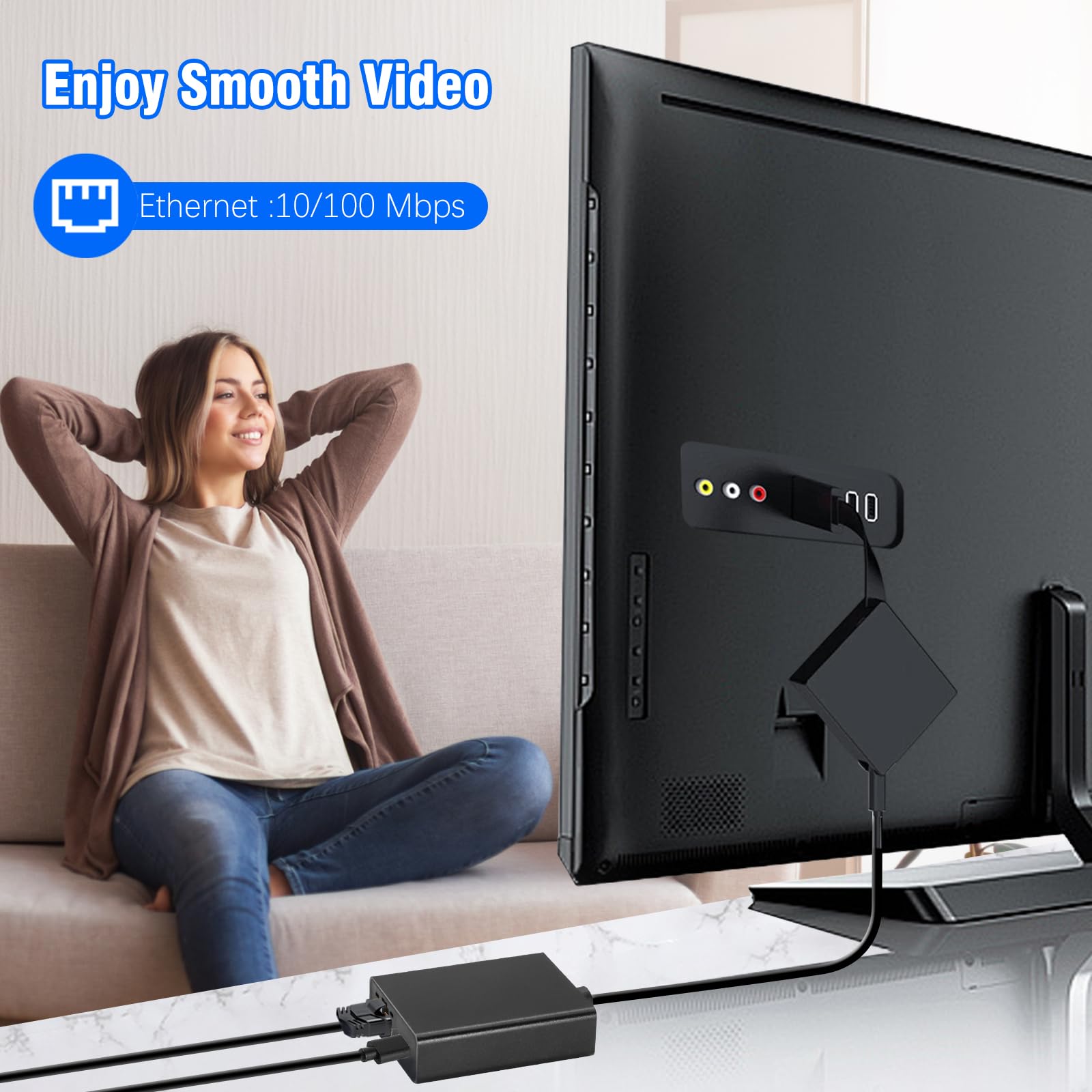 Adaptateur LAN micro USB vers RJ45 Ethernet pour Fire TV Stick 4K 4K Max