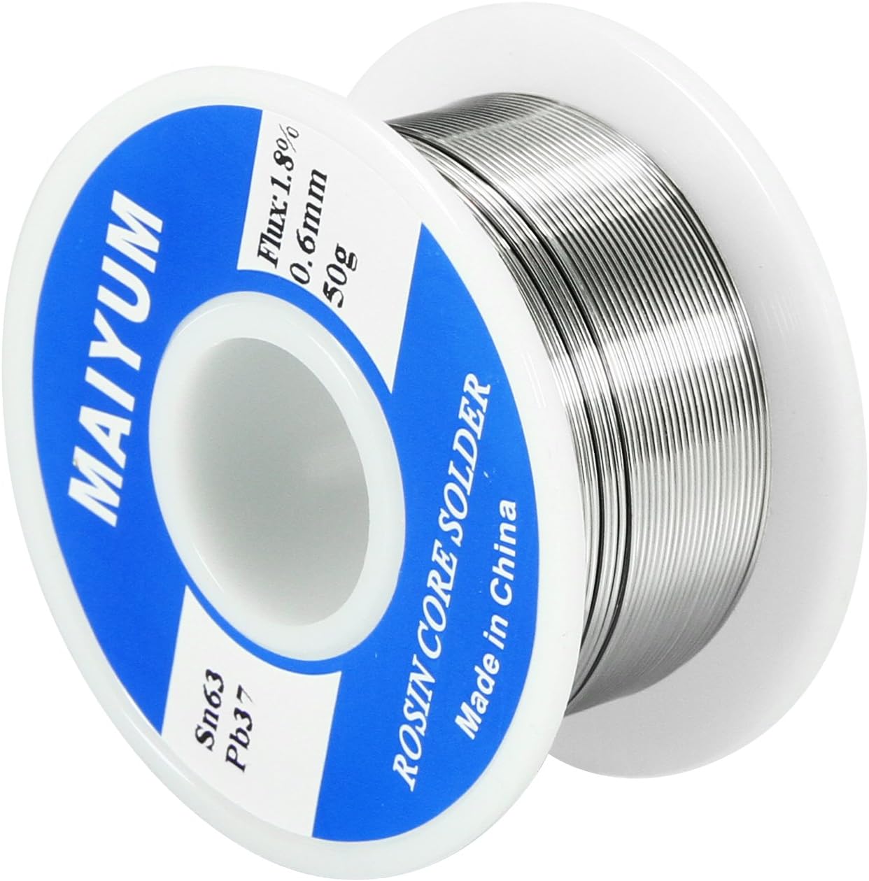 63-37 Tin Lead Rosin Core Solder Wire for Electrical Soldering (0.6mm 50g)